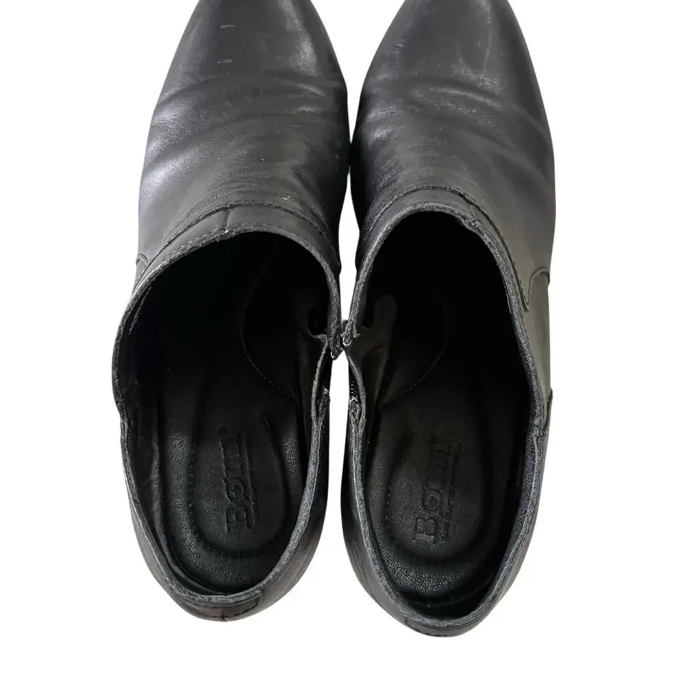 Born Shari II black leather booties  size 9